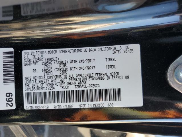 3TMLB5JN2SM117254 - 2025 TOYOTA TACOMA DOUBLE CAB 黑色 照片 13