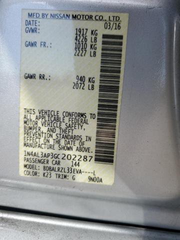 1N4AL3AP3GC202287 - 2016 NISSAN ALTIMA 2.5 银色 照片 13