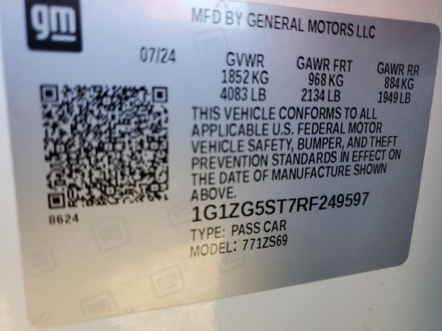 1G1ZG5ST7RF249597 - 2024 CHEVROLET MALIBU RS 白色 照片 12