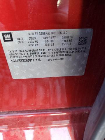 1G6AR5SX9J0117176 - 2018 CADILLAC CTS LUXURY წითელი ფოტო 13