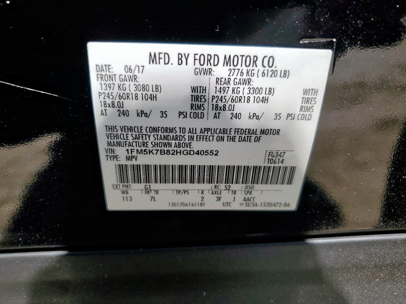 1FM5K7B82HGD40552 - 2017 FORD EXPLORER Qara foto 13