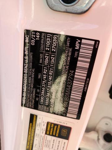 4JGFB4JB0MA437794 - 2021 MERCEDES-BENZ GLE 350 WHITE photo 13