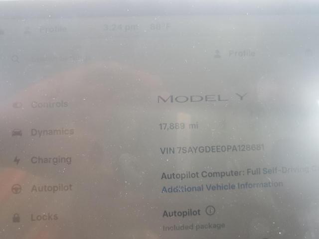 7SAYGDEE0PA128681 - 2023 TESLA MODEL Y 白色 照片 9