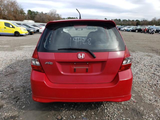 JHMGD38628S029169 - 2008 HONDA FIT SPORT RED photo 6