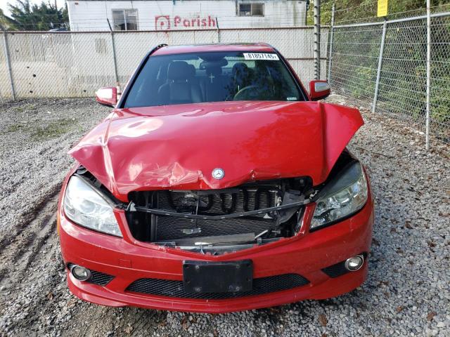 WDDGF81X19F268613 - 2009 MERCEDES-BENZ C 300 4MATIC RED photo 5