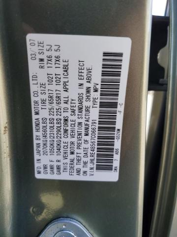JHLRE48567C066791 - 2007 HONDA CR-V EX GREEN photo 13