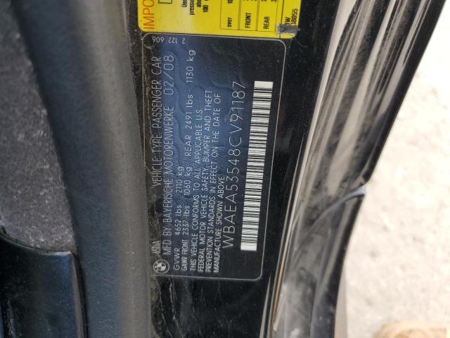 WBAEA53548CV91187 - 2008 BMW 650 I BLACK photo 12