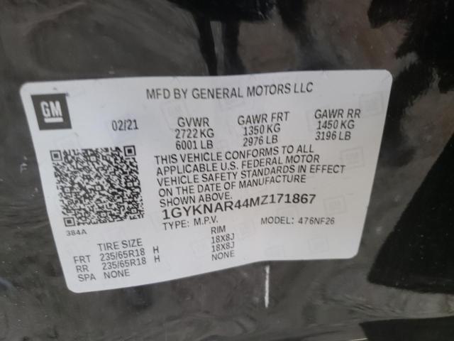 1GYKNAR44MZ171867 - 2021 CADILLAC XT5 LUXURY 黑色 照片 14