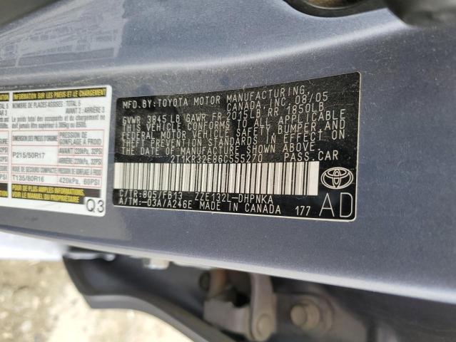 2T1KR32E86C555270 - 2006 TOYOTA COROLLA MA XR BLUE photo 12