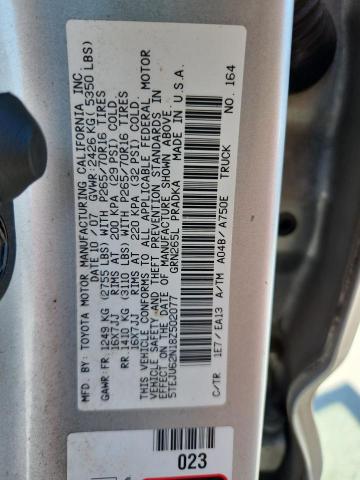 5TEJU62N18Z502077 - 2008 TOYOTA TACOMA DOUBLE CAB PRERUNNER SILVER photo 13