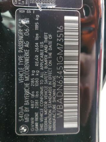 WBADN63451GM73516 - 2001 BMW 540 I AUTOMATIC BLACK photo 12