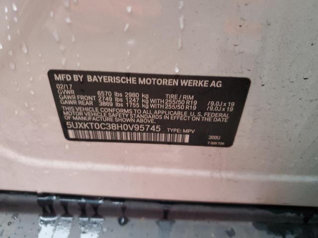 5UXKT0C38H0V95745 - 2017 BMW X5 XDR40E WHITE photo 13