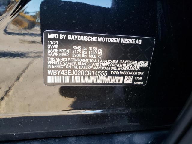 WBY43EJ02RCR14555 - 2024 BMW I7 EDRIVE50 შავი ფოტო 13