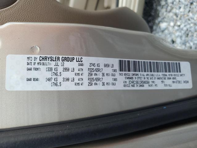 2C4RC1BG1DR508360 - 2013 CHRYSLER TOWN & COU TOURING GOLD photo 13