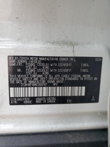 2T3H1RFV8RC269767 - 2024 TOYOTA RAV4 LE თეთრი ფოტო 12