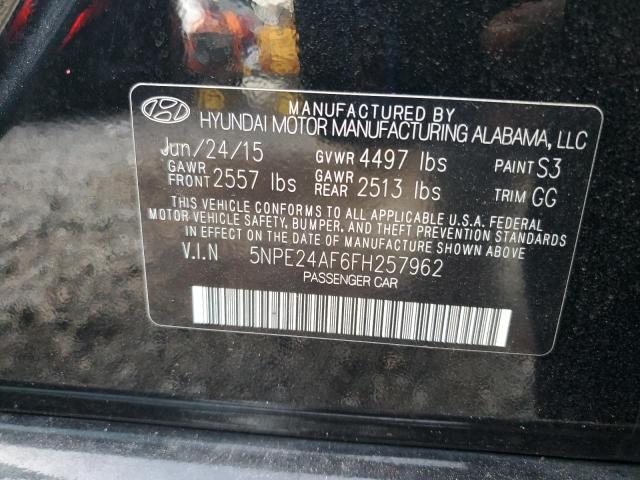 5NPE24AF6FH257962 - 2015 HYUNDAI SONATA SE 黑色 照片 12