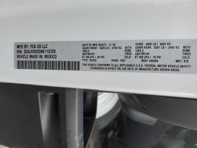 3C6LRVDG5NE110720 - 2022 RAM PROMASTER 2500 HIGH Ақ фото 14