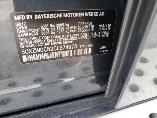 5UXZW0C52CL674973 - 2012 BMW X5 XDRIVE35D GRAY photo 14