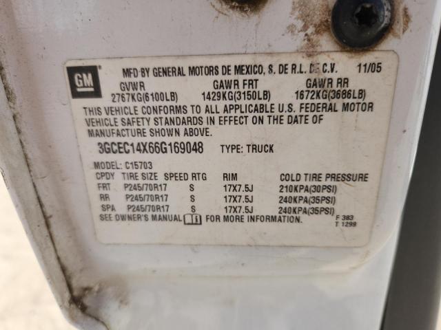 3GCEC14X66G169048 - 2006 CHEVROLET SILVERADO C1500 WHITE photo 12