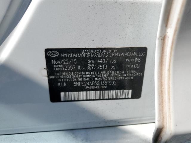 5NPE24AF5GH351932 - 2016 HYUNDAI SONATA SE 白色 照片 12