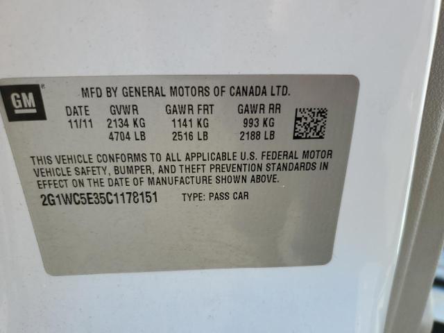 2G1WC5E35C1178151 - 2012 CHEVROLET IMPALA LTZ Blanco foto 12