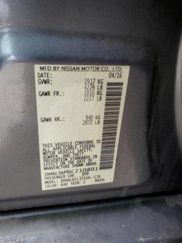 1N4AL3AP9GC210801 - 2016 NISSAN ALTIMA 2.5 GRAY photo 12