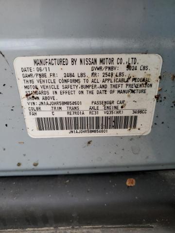 JN1AJ0HR5BM854601 - 2011 INFINITI EX35 BASE Կապույտ լուսանկար 13