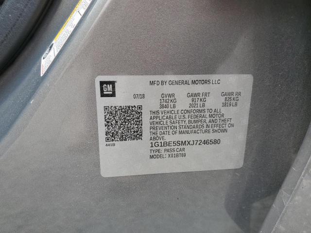 1G1BE5SMXJ7246580 - 2018 CHEVROLET CRUZE LT رمادي صورة 12