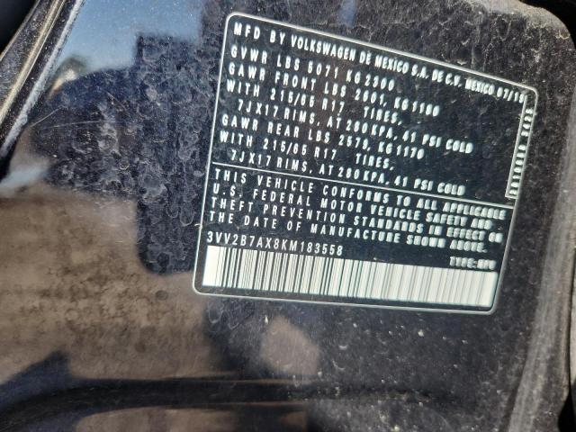 3VV2B7AX8KM183558 - 2019 VOLKSWAGEN TIGUAN SE أسود صورة 13