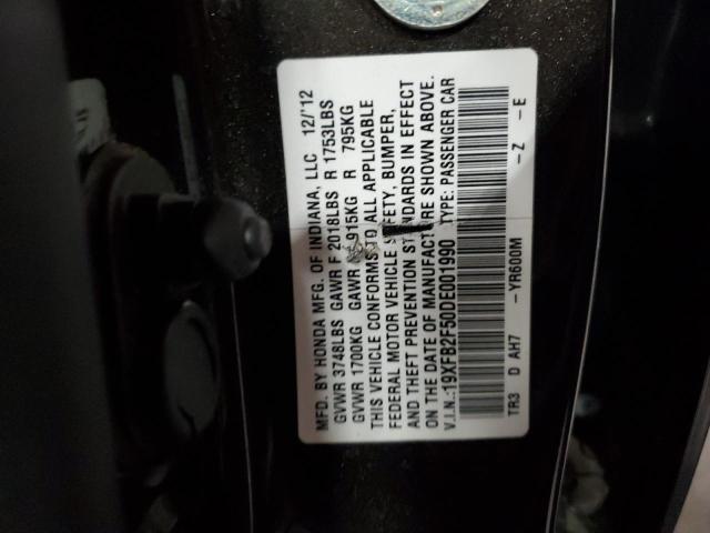 19XFB2F50DE001990 - 2013 HONDA CIVIC LX BLACK photo 13