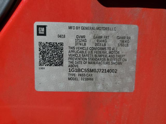 1G1BC5SM0J7214002 - 2018 CHEVROLET CRUZE LS RED photo 13