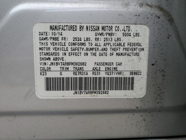 JN1BV7AR8FM392682 - 2015 INFINITI Q50 BASE Plata foto 12