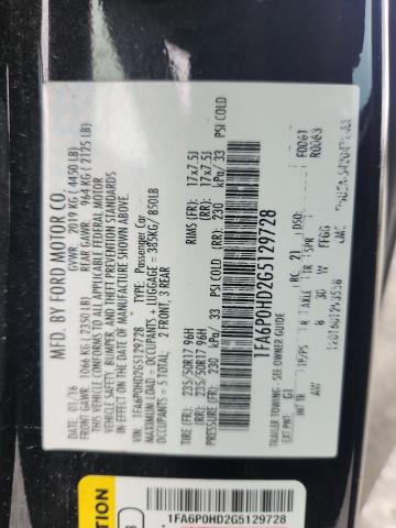 1FA6P0HD2G5129728 - 2016 FORD FUSION SE შავი ფოტო 12