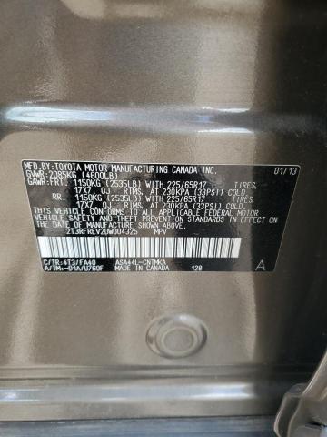 2T3RFREV2DW004325 - 2013 TOYOTA RAV4 XLE თაფლისფერი ფოტო 13