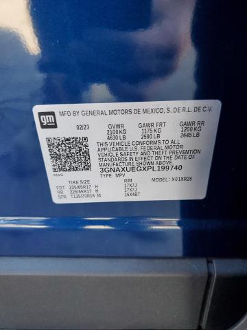 3GNAXUEGXPL199740 - 2023 CHEVROLET EQUINOX LT ლურჯი ფოტო 13