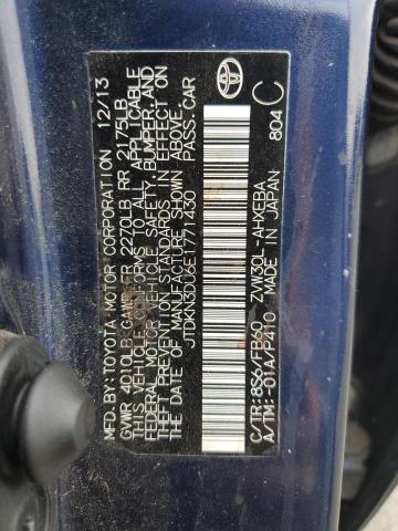 JTDKN3DU6E1771430 - 2014 TOYOTA PRIUS 蓝色 照片 12