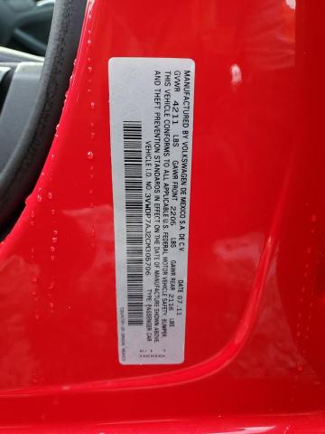 3VWDP7AJ2CM305706 - 2012 VOLKSWAGEN JETTA SE 红色 照片 13