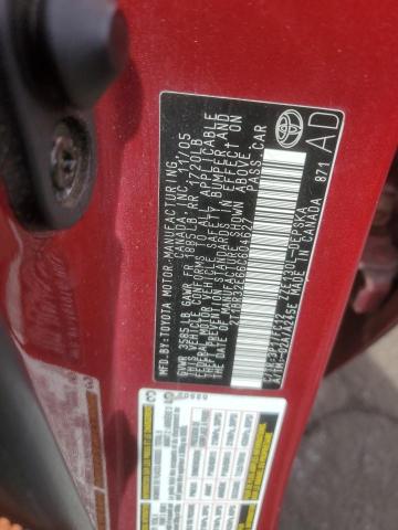 2T1BR32E66C604627 - 2006 TOYOTA COROLLA CE 红色 照片 12