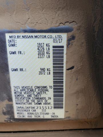 1N4AL3AP3HC215512 - 2017 NISSAN ALTIMA 2.5 ნაცრისფერი ფოტო 12