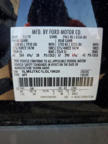 5LM5J7XC1LGL19620 - 2020 LINCOLN AVIATOR RESERVE შავი ფოტო 13