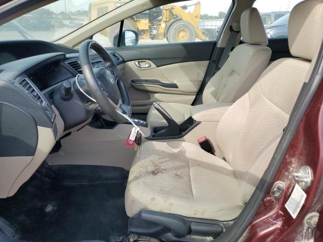 19XFB2F5XEE008298 - 2014 HONDA CIVIC LX MAROON photo 7