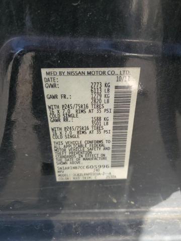 5N1AR1NB7CC605996 - 2012 NISSAN PATHFINDER S Schwarz Foto 13