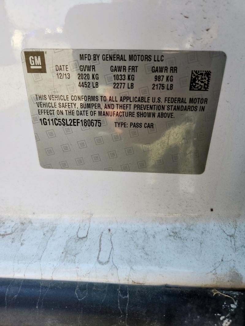 1G11C5SL2EF180675 - 2014 CHEVROLET MALIBU 1LT WHITE photo 12