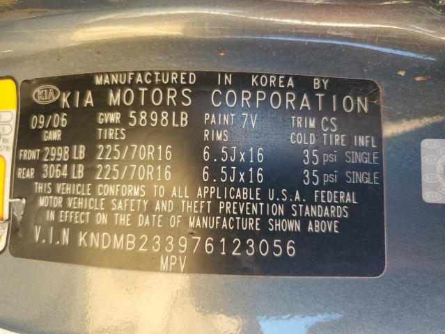 KNDMB233976123056 - 2007 KIA SEDONA EX BLUE photo 13