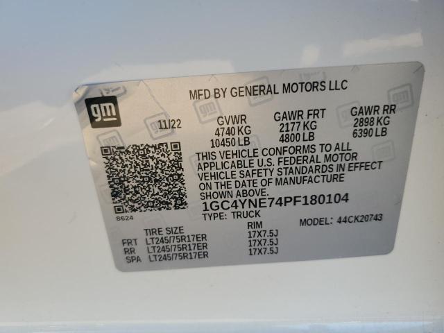 2GC4YLE7XP1705646 - 2023 CHEVROLET SILVERADO K2500 HEAVY DUTY WHITE photo 12