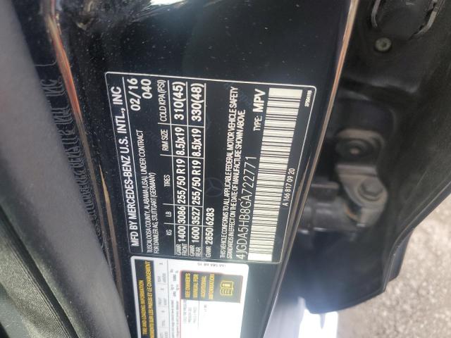 4JGDA5HB8GA722771 - 2016 MERCEDES-BENZ GLE 350 4MATIC BLACK photo 13