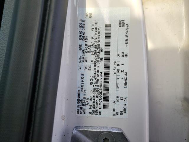 1FMCU0GD2HUB02264 - 2017 FORD ESCAPE SE 白色 照片 13