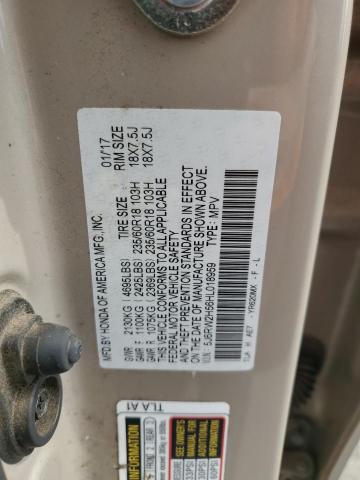 5J6RW2H56HL018959 - 2017 HONDA CR-V EX CREAM photo 12