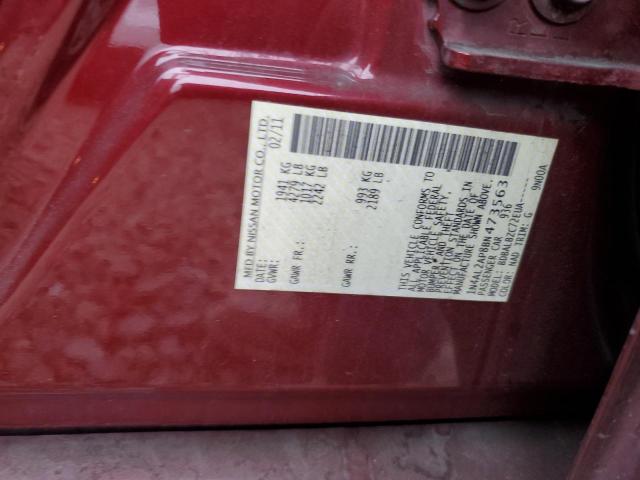 1N4AL2AP8BN473563 - 2011 NISSAN ALTIMA BASE Бордовый фото 12