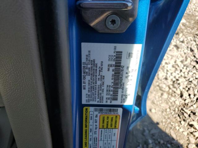 3FA6P0HD9LR178142 - 2020 FORD FUSION SE Bleu photo 12